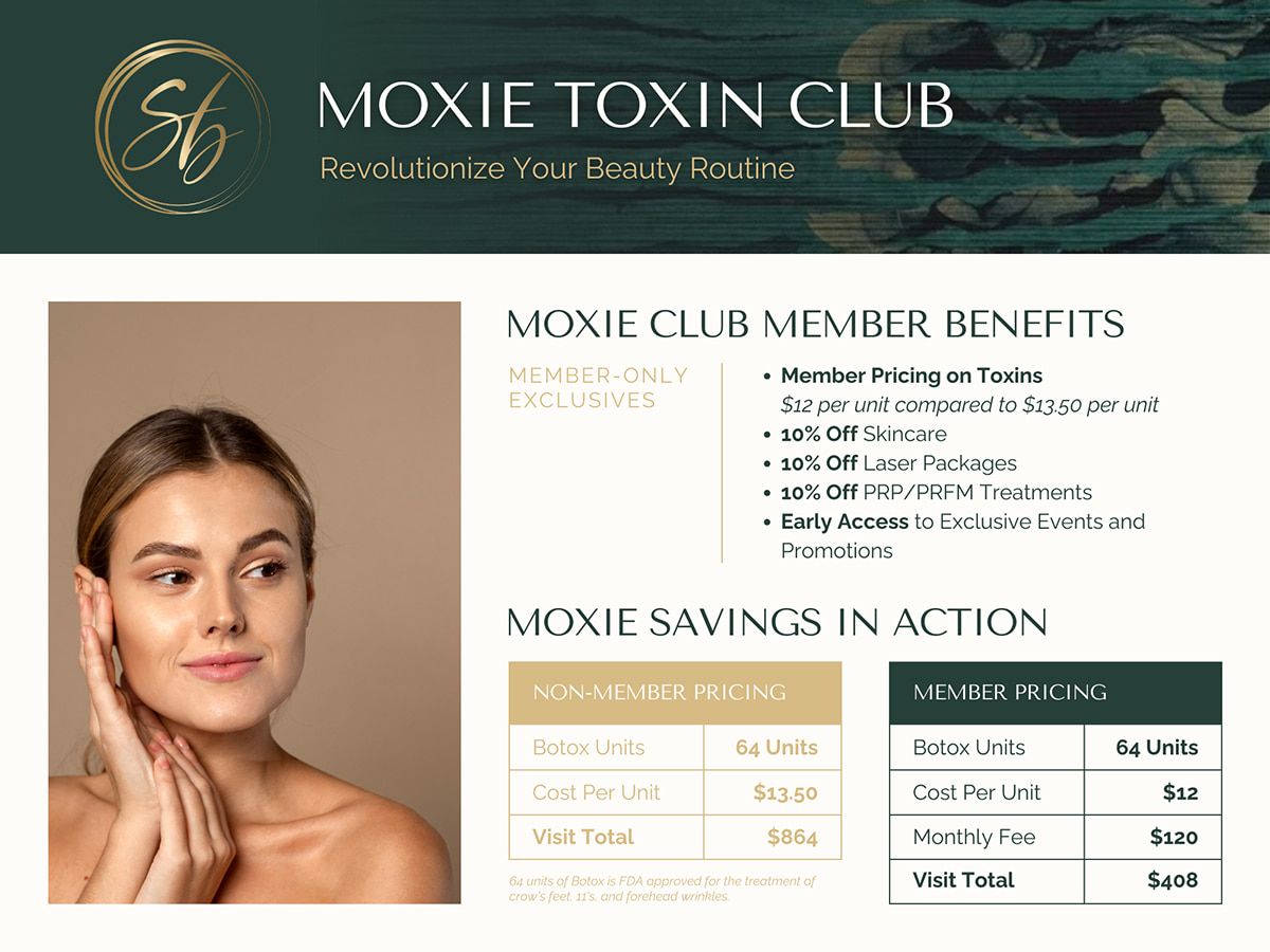 Moxie Toxin Club promotional benefits and pricing.