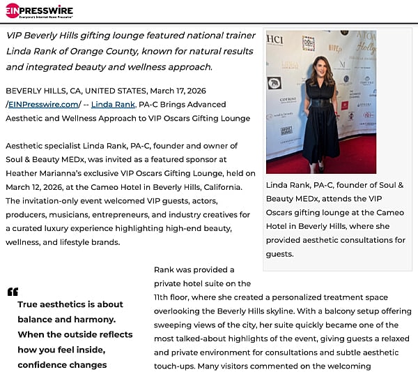 Linda Rank at VIP Oscars Gifting Lounge event.