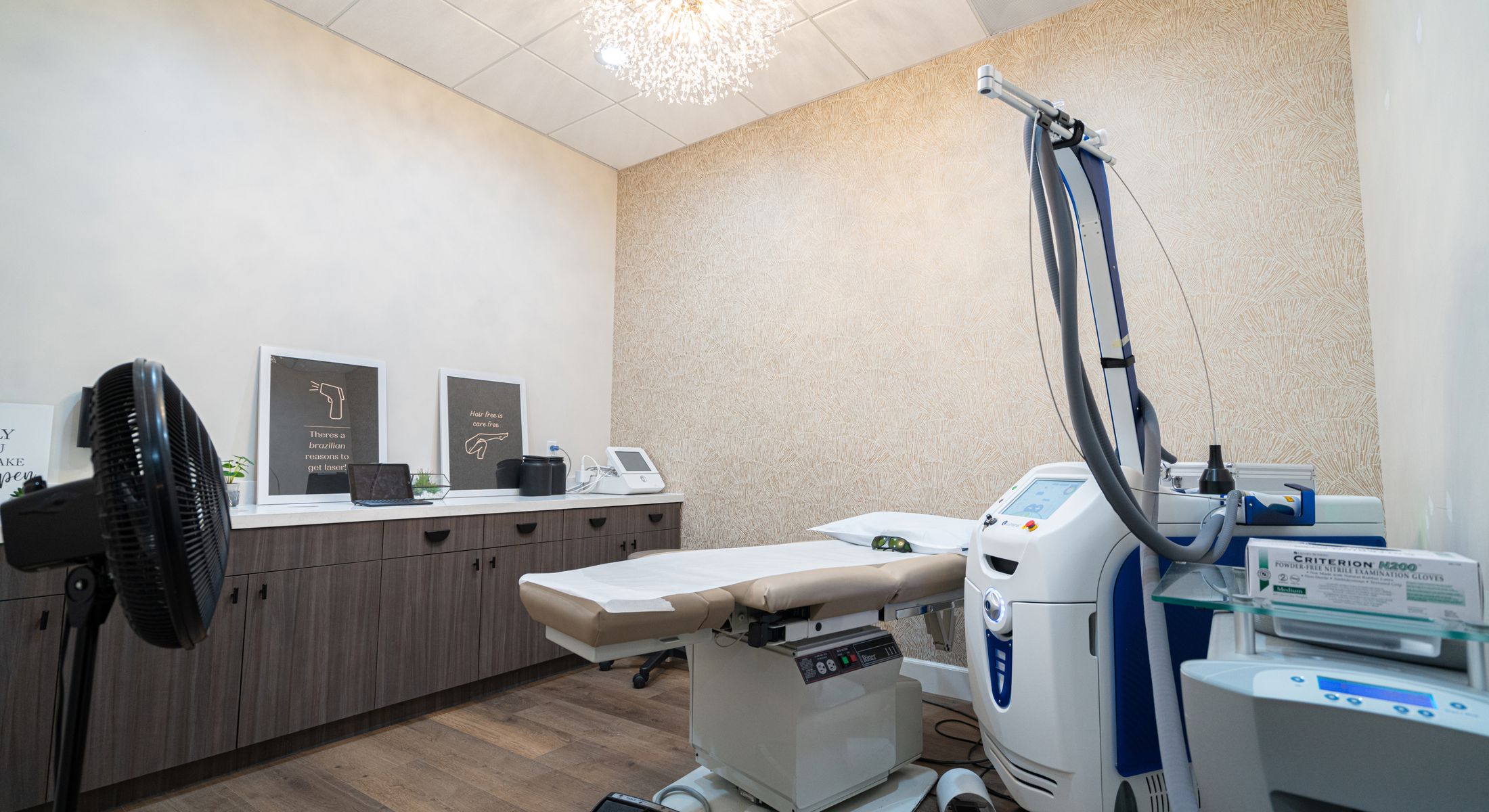Modern laser treatment room at Ladera Ranch med spa.